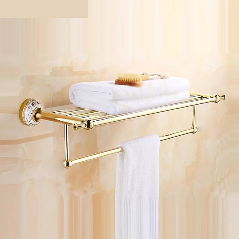 Hotel Gold Towel Shelf