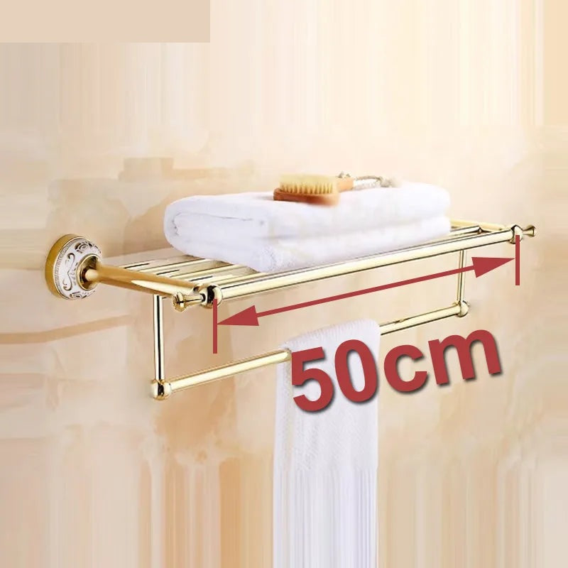 Hotel Gold Towel Shelf